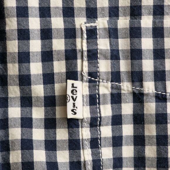 Levi's Men's Medium Black & White Check Long Sleeve Button Down Shirt - Picture 5 of 7